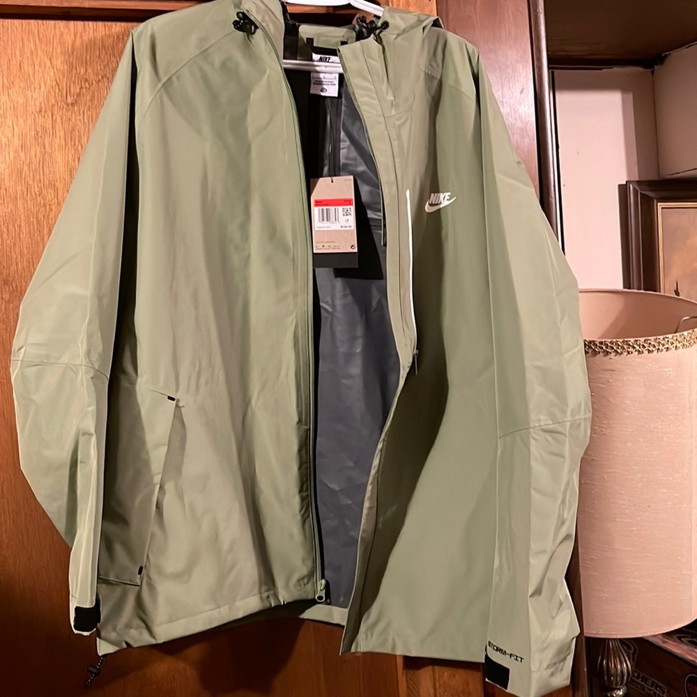 Nike storm fit rain coat (small trench coat if you’re medium or small)
